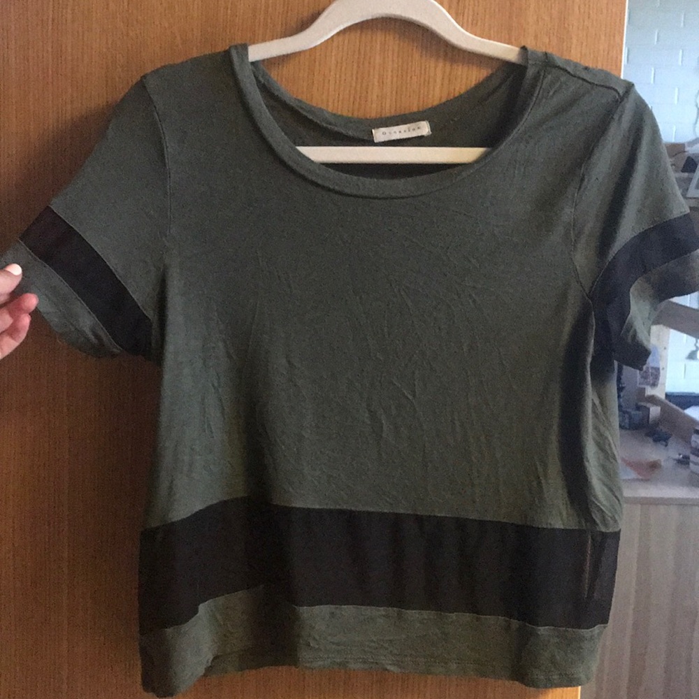 Shirt with mesh stripes